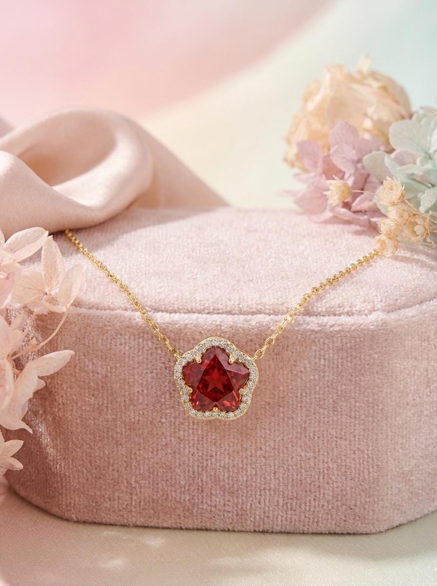 925 Sterling Silver Star Necklace, Purple Amethyst Flower Pendant, Dainty Celestial Jewelry for Women, Silver Starburst Charm, Gift for Her