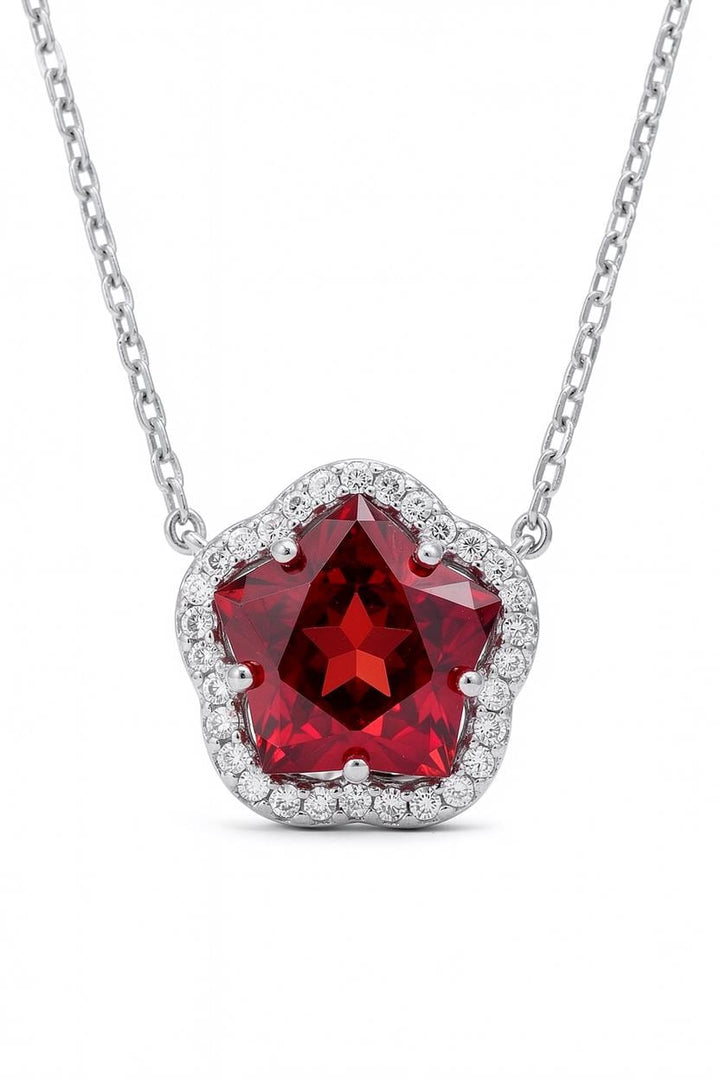 925 Sterling Silver Star Necklace, Purple Amethyst Flower Pendant, Dainty Celestial Jewelry for Women, Silver Starburst Charm, Gift for Her