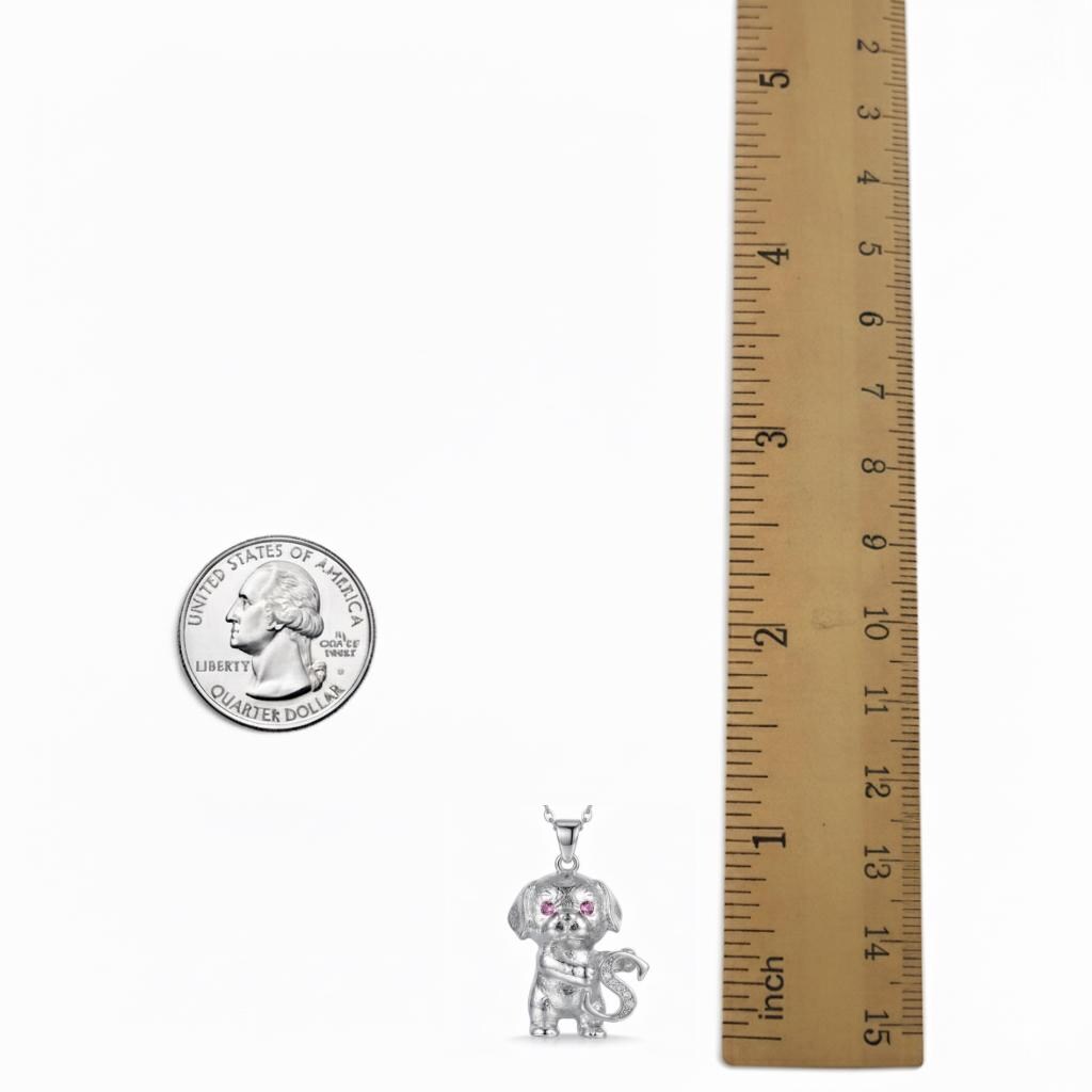 Personalized Gold Dog Initial Necklace - Custom Sparkling Letter Pendant - 925 Sterling Silver Animal Jewelry - Gift for Dog Lovers