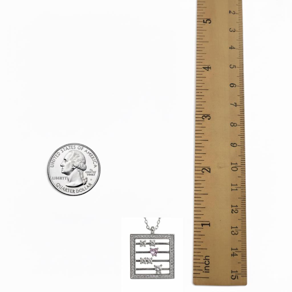 Sterling Silver Abacus Pendant Necklace, Moving Crystals, Math Teacher Gift