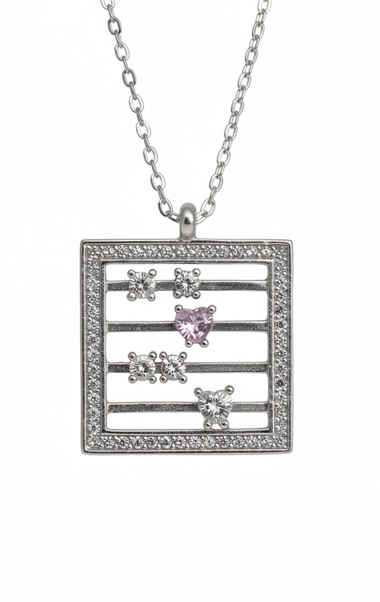 Sterling Silver Abacus Pendant Necklace, Moving Crystals, Math Teacher Gift