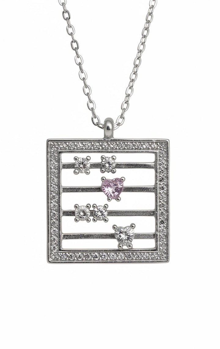 Sterling Silver Abacus Pendant Necklace, Moving Crystals, Math Teacher Gift