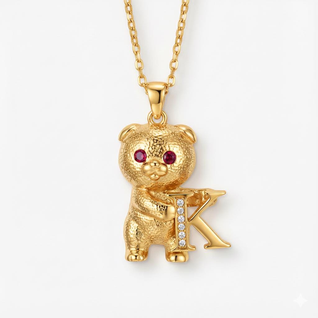 Personalized Gold Cat Initial Necklace - Custom Sparkling Letter Pendant - 925 Sterling Silver Animal Jewelry - Gift for Cat Lovers