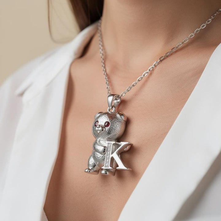 Personalized Gold Cat Initial Necklace - Custom Sparkling Letter Pendant - 925 Sterling Silver Animal Jewelry - Gift for Cat Lovers