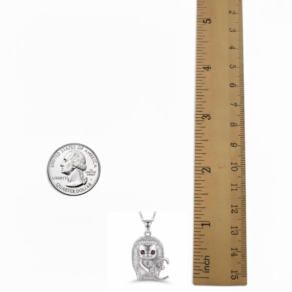 Personalized Hedgehog Initial Necklace - Custom Letter Animal Pendant - Cute Hedgehog Jewelry - 925 Sterling Silver Gift for Kids & Daughter