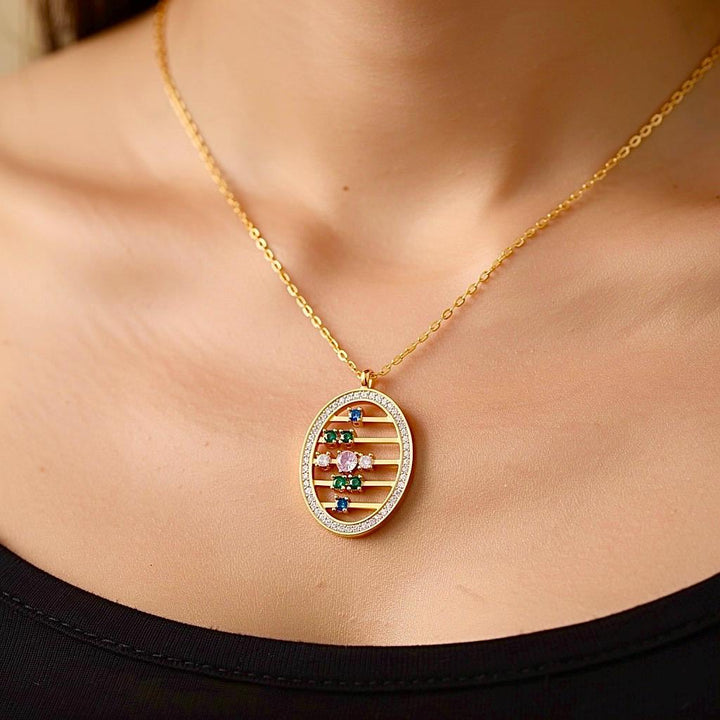 Moving Abacus Necklace with Colorful Gemstones, Fidget Pendant Jewelry, Sliding Stone Spinner Necklace, Sterling Silver Unique Gift for Her