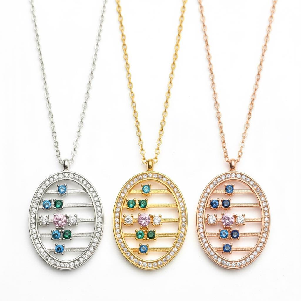 Moving Abacus Necklace with Colorful Gemstones, Fidget Pendant Jewelry, Sliding Stone Spinner Necklace, Sterling Silver Unique Gift for Her