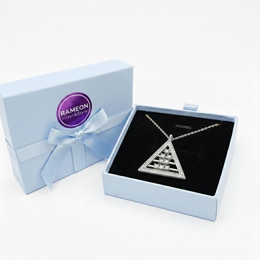 Handmade Sterling Silver Abacus Necklace, Moving Triangle Fidget Jewelry, Unique Kinetic Gift