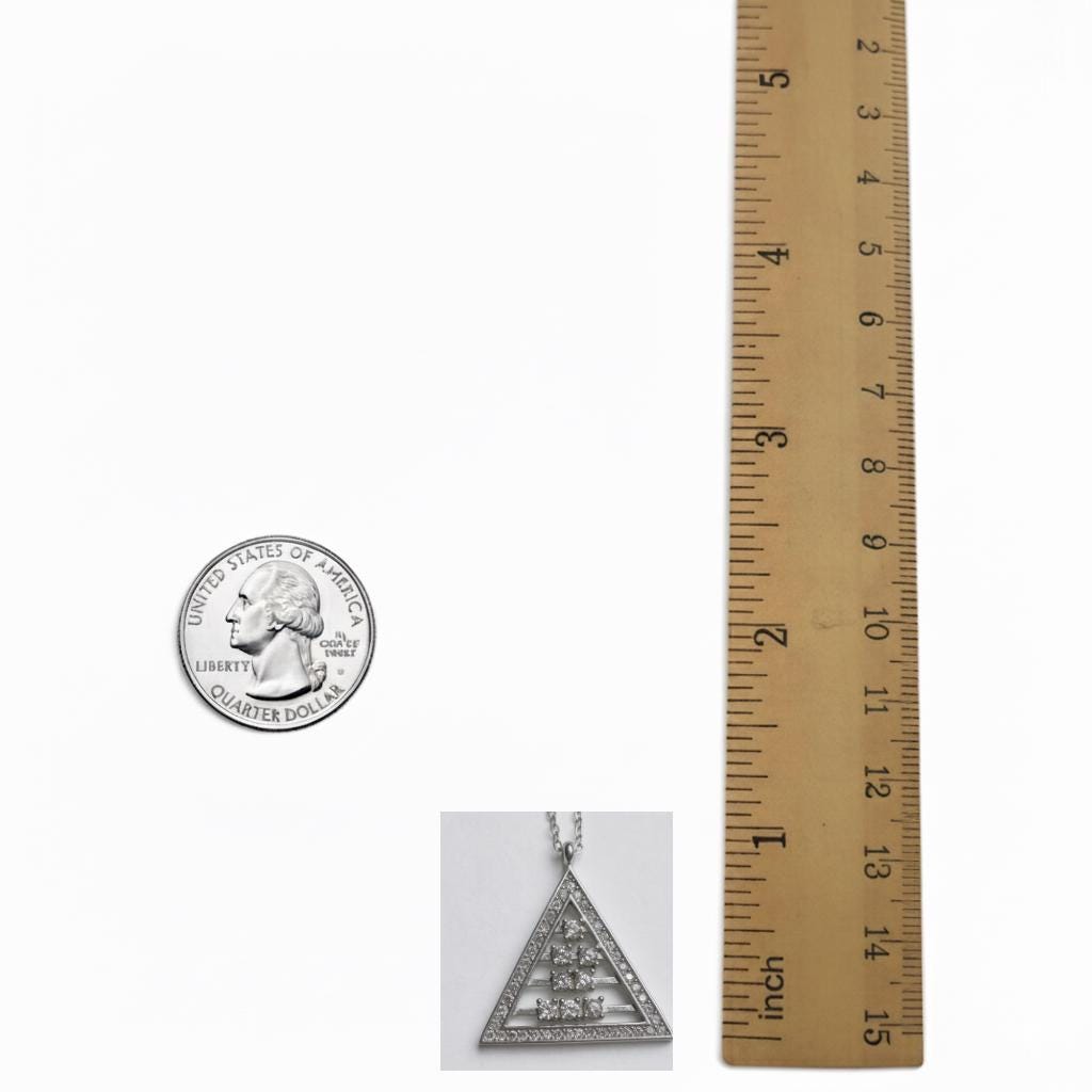 Handmade Sterling Silver Abacus Necklace, Moving Triangle Fidget Jewelry, Unique Kinetic Gift